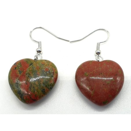 Boucles d'oreilles Cur Unakite 4cm