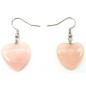 Boucles d'oreilles Cur Quartz Rose 4cm