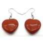 Boucles d'oreilles Cur Jaspe Rouge 4cm