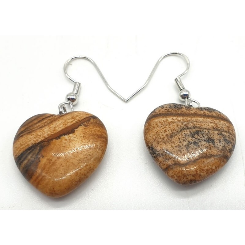 Boucles d'oreilles Cur Jaspe Paysage 4cm