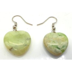 Boucles d'oreilles Cur Jade Verte 4cm