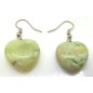 Boucles d'oreilles Cur Jade Verte 4cm