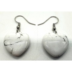 Boucles d'oreilles Cur Howlite 4cm