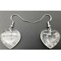 Boucles d'oreilles Cur Cristal de Roche 4cm