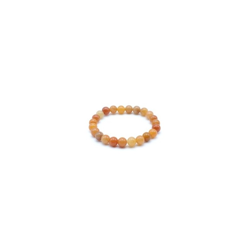 Bracelet Aventurine Orange perles 8mm