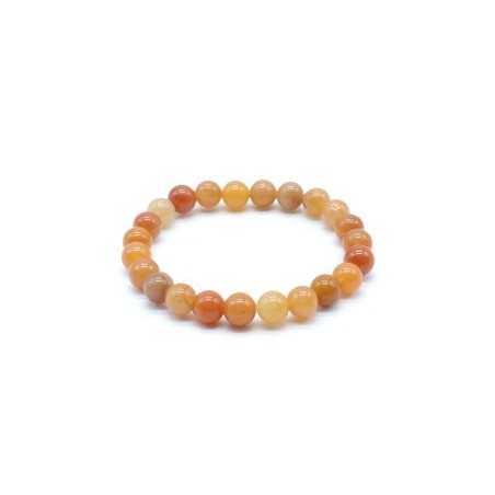 Bracelet Aventurine Orange perles 8mm