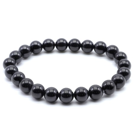 Bracelet Spinelle Noire perles 8mm