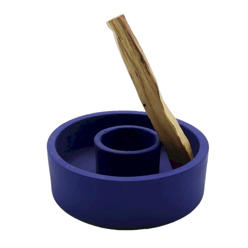 Brûleur Palo Santo Terre Cuite Bleu 9cm