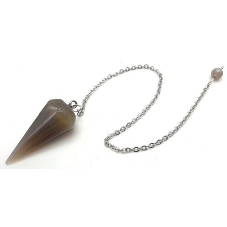 Pendule Agate Grise Naturelle – Pierre de Calme & Radiesthésie