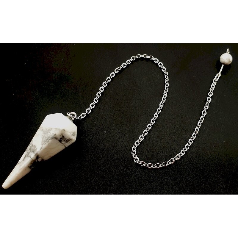 Pendule en Howlite Naturelle – Calme Intérieur, Sagesse & Équilibre Émotionnel Pendule en Howlite Naturelle – Calme Intérieur, Sagesse & Équilibre Émotionnel