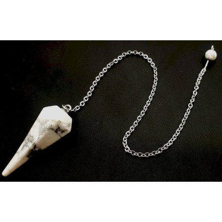 Pendule en Howlite Naturelle – Calme Intérieur, Sagesse & Équilibre Émotionnel