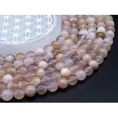 Fil de Perles Agate Fleur de Cerisier