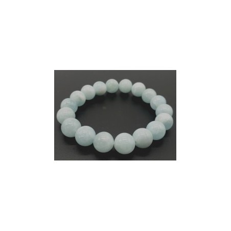 Bracelet Aigue Marine perles 10mm