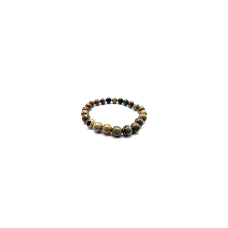 Bracelet en Jaspe Feuille d’Argent – Protection, Équilibre & Clarté Intérieure Bracelet en Jaspe Feuille d’Argent – Protection, Équilibre & Clarté Intérieure