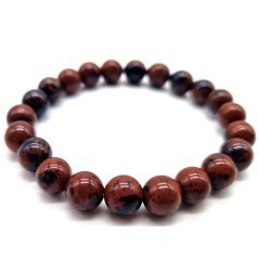 Bracelet en obsidienne acajou naturelle – Ancrage & protection | Spiritual-Deity