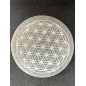 Plaque Sélénite Ronde Fleur de Vie – Purification & Rechargement Énergétique