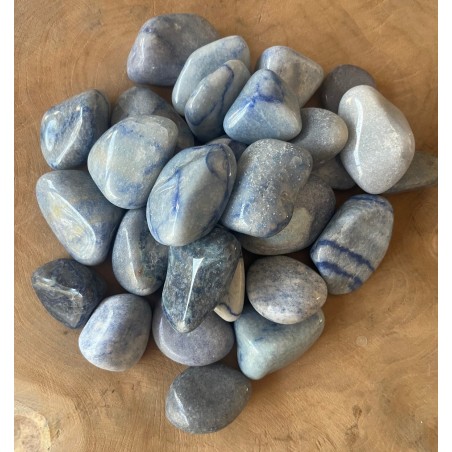 Pierre Roulée en Quartz Bleu