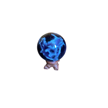 Sphère en Améthyste Chevron – 6,2 cm – Pierre Naturelle Équilibrante | Spiritual Deity