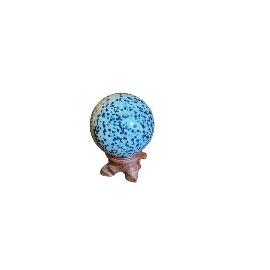 Sphère en Jaspe Dalmatien – 5,2 cm – 203g – Pierre Naturelle | Spiritual Deity Sphère en Jaspe Dalmatien – 5,2 cm – 203g – Pierre Naturelle | Spiritual Deity