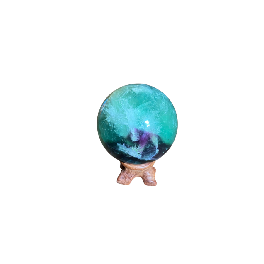 Sphère en Fluorite Plume – Pierre Naturelle Multicolore | Spiritual Deity Sphère en Fluorite Plume – Pierre Naturelle Multicolore | Spiritual Deity
