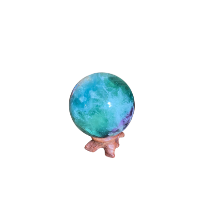 Sphère en Fluorite Plume – Pièce Unique