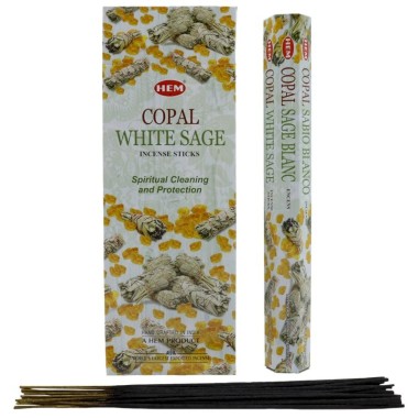 Encens HEM Sauge Blanche & Copal | Purification & Énergie sacrée