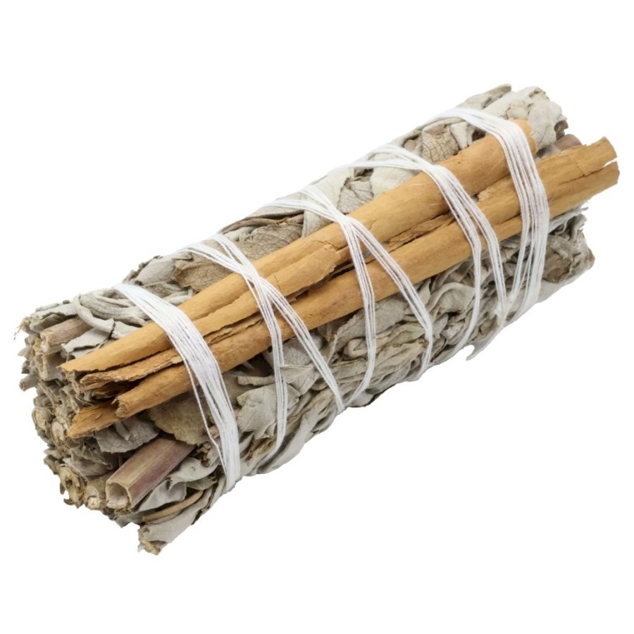 Fagot Sauge Blanche & Cannelle 10 cm – env. 25 à 35 g – purification et énergie positive Fagot Sauge Blanche & Cannelle 10 cm – env. 25 à 35 g – purification et énergie positive