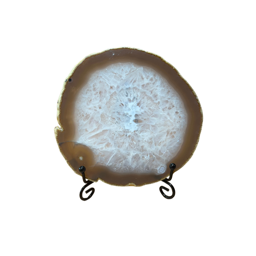 Tranche d’agate du Brésil 220 g avec support – Spiritual-Deity