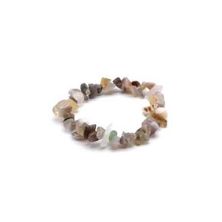 Bracelet perles chips Agate Botswana