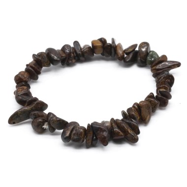 Bracelet perles chips en pierre naturelle Bronzite – Spiritual-Deity