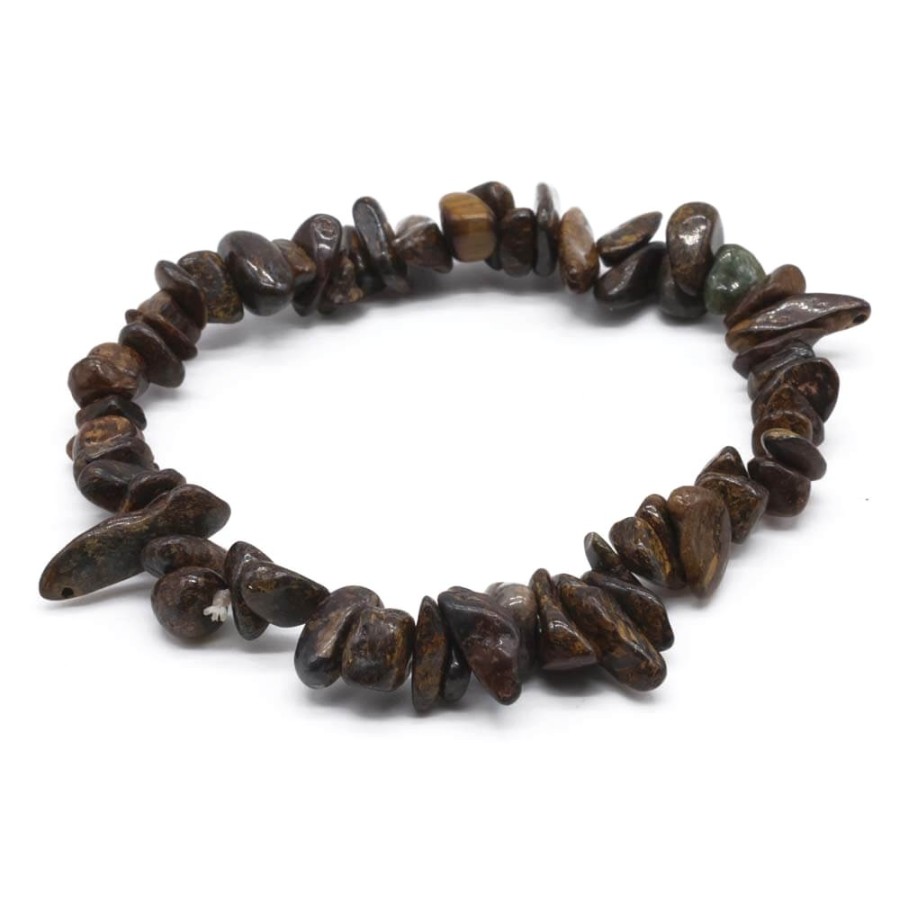Bracelet perles chips en pierre naturelle Bronzite – Spiritual-Deity