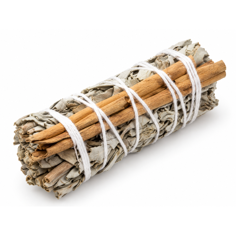 Fagot Sauge Blanche & Cannelle – fumigation végétale au parfum chaud et épicé Fagot Sauge Blanche & Cannelle – fumigation végétale au parfum chaud et épicé