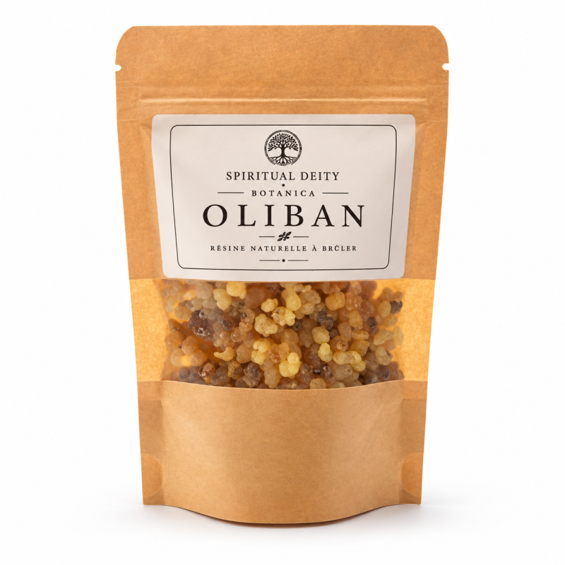 Sachet de résine naturelle d’oliban en grains, Spiritual Deity Botanica, 40 g.