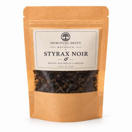 Sachet de résine naturelle de Styrax noir, Spiritual Deity Botanica, 40 g.