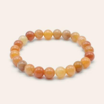 Bracelet en Aventurine Orange – Perles de 8 mm
