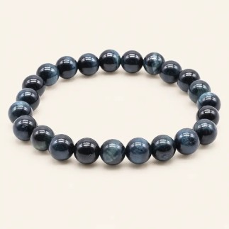 Bracelet en œil de faucon, perles rondes de 8 mm