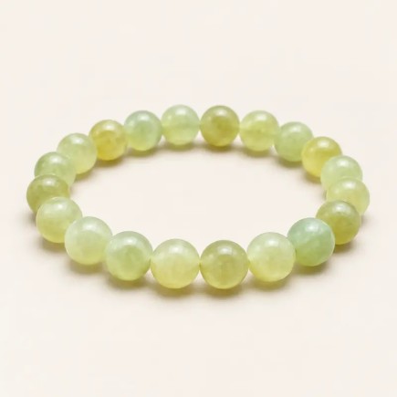 Bracelet en jade vert, perles rondes de 8 mm