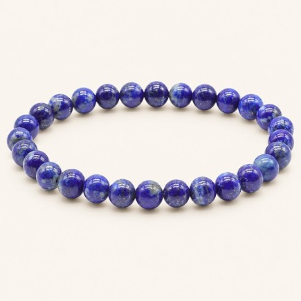 Bracelet en lapis-lazuli à perles rondes de 8 mm
