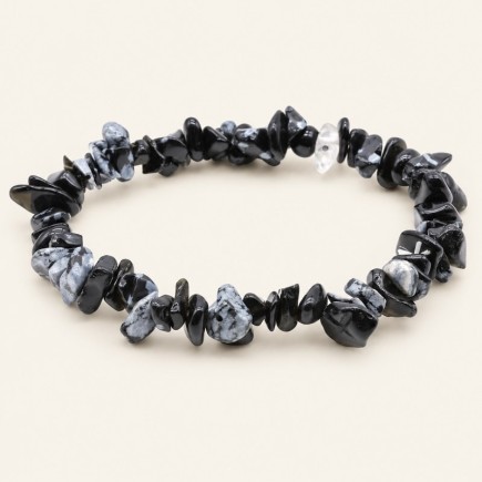 Bracelet en perles chips Obsidienne Neige – Spiritual-Deity