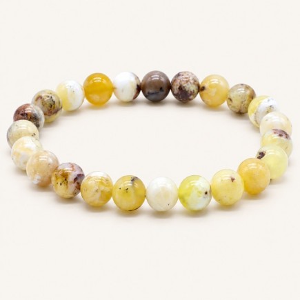 Bracelet Opale Jaune 8 mm d’Australie | Spiritual Deity