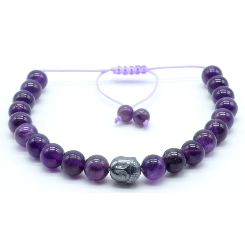 Bracelet en améthyste naturelle avec perle Bouddha – Ajustable et apaisant Bracelet en améthyste naturelle avec perle Bouddha – Ajustable et apaisant