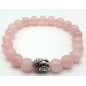 Bracelet Quartz Rose & Bouddha perles 8mm