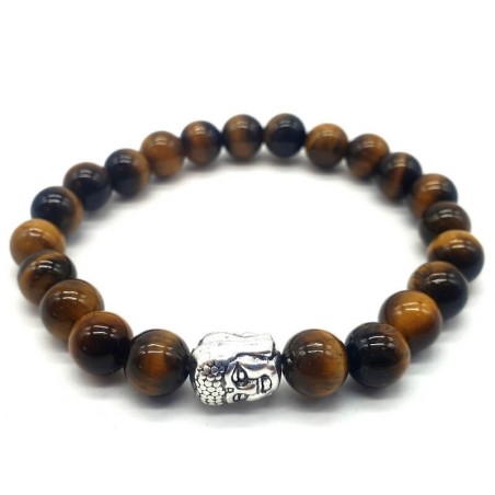 Bracelet en Œil de Tigre & Bouddha