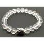 Bracelet Cristal de Roche & Bouddha perles 8mm