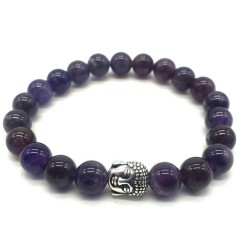 Bracelet en Améthyste & Bouddha