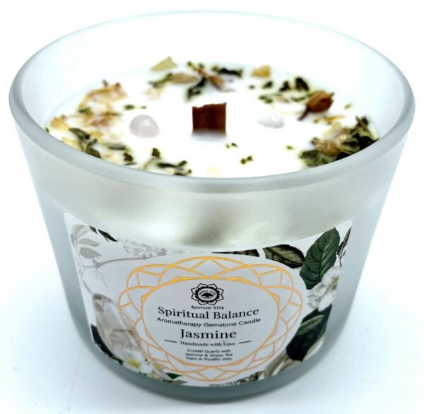 Bougie Green Tree 'Equilibre Spirituel' Cristal de Roche + Jasmin 256g