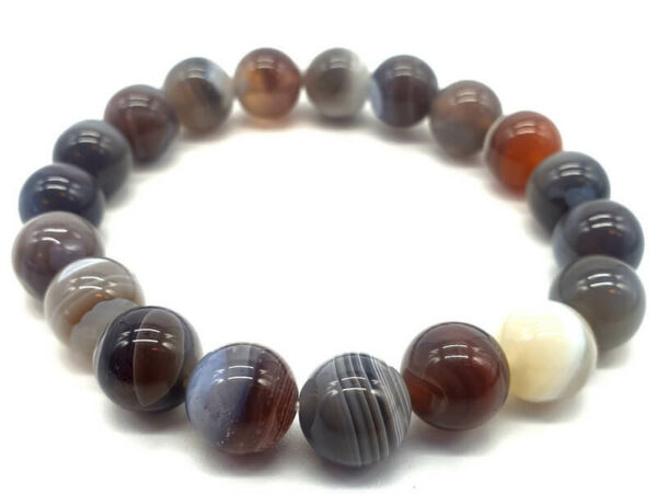 Bracelet Agate Bostwana perles 10mm