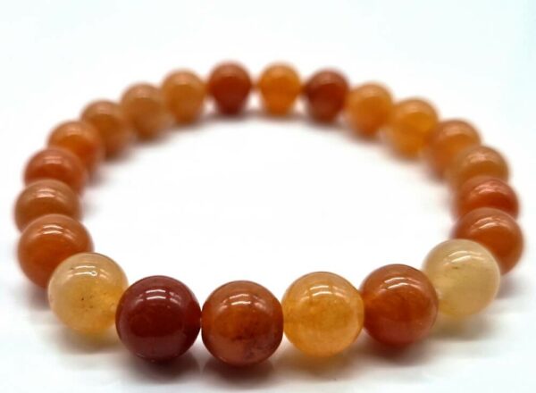 Bracelet Aventurine Orange perles 10mm