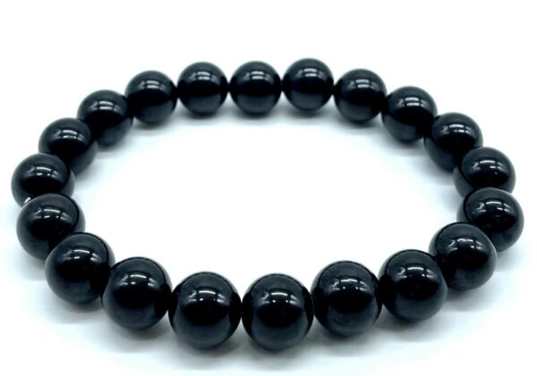 Bracelet Spinelle Noire perles 10mm