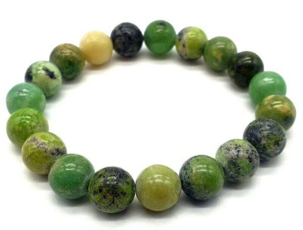 Bracelet Chrysoprase Citron perles 10mm